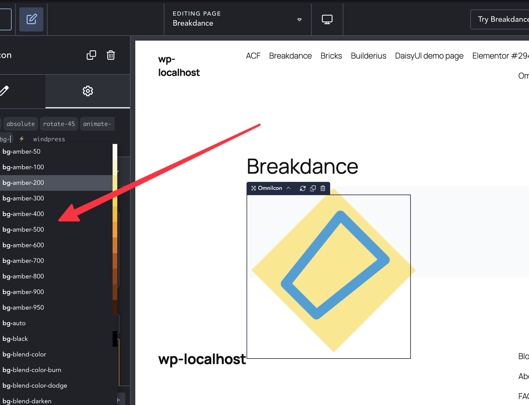 Autocomplete class names